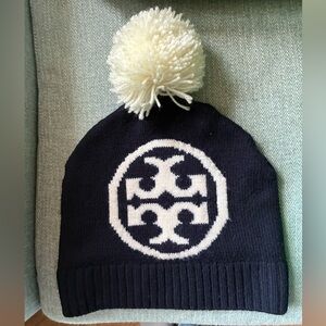 Tory Burch Navy Knit Beanie